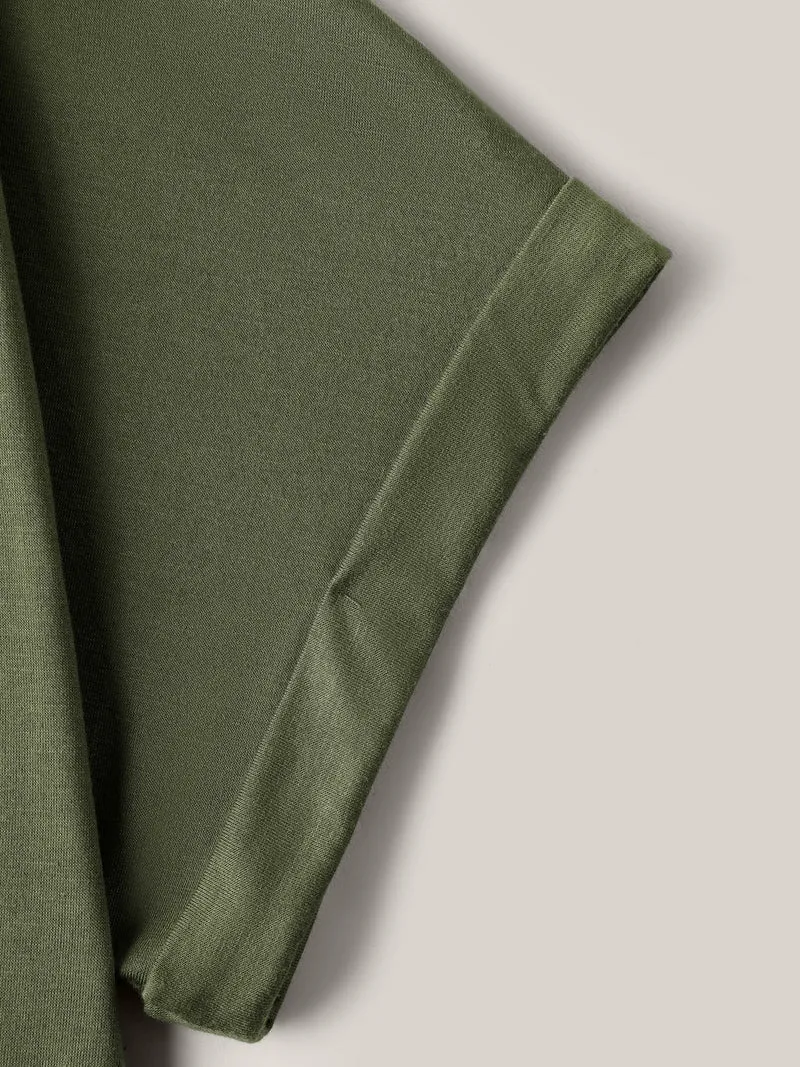 Cut-Out Back Detail Plain T-Shirt