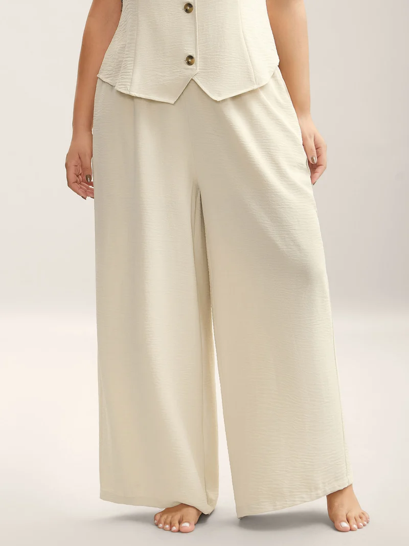 Textured Stretchy Button Detail Co-Ord Set