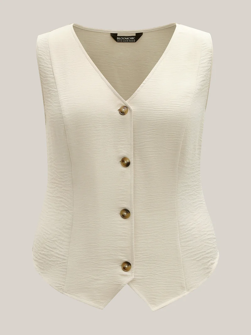 Textured Stretchy Button Detail Co-Ord Set