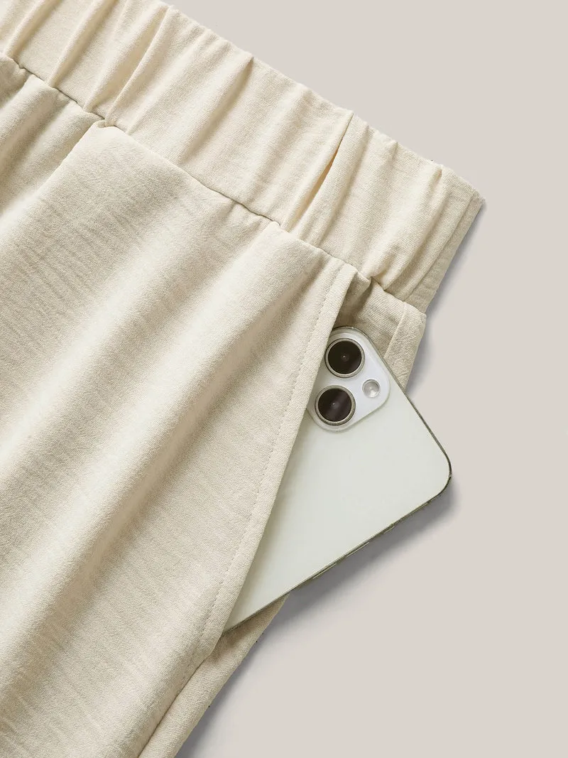 Textured Stretchy Button Detail Co-Ord Set