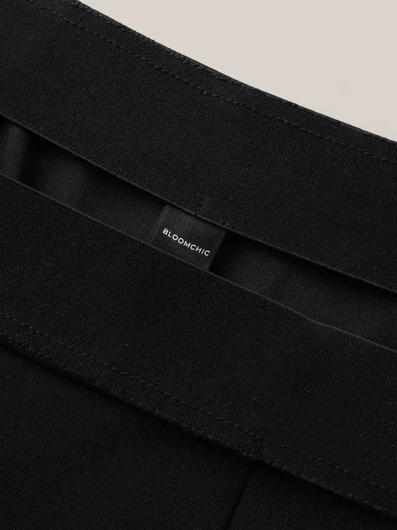 Button Detail Anti-Seam Flared Pants