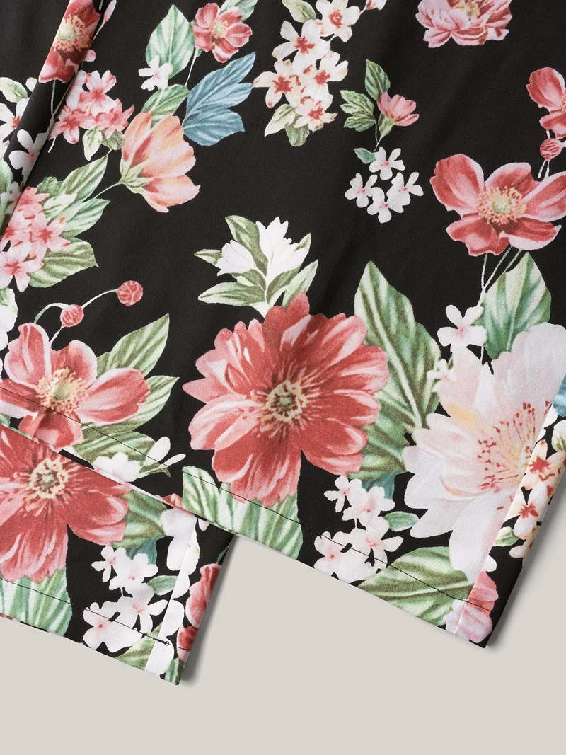 Floral Print Belted Wide-Leg Pants