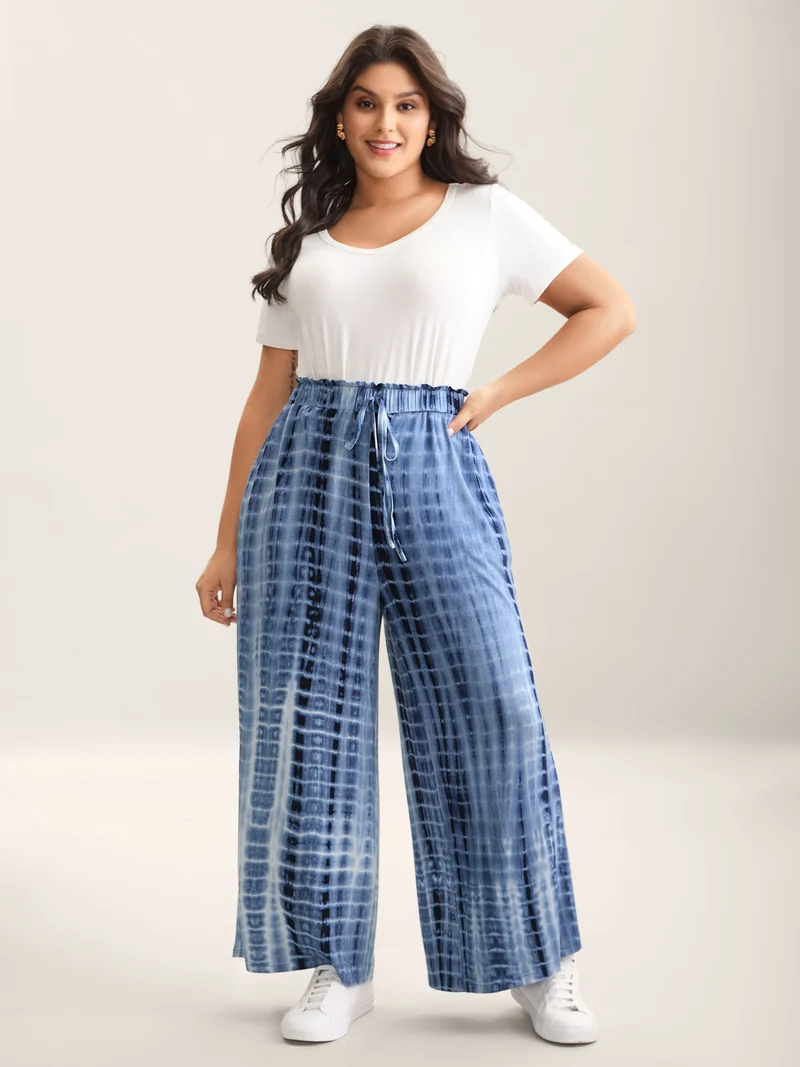 Tie-Dye Wide-Leg Pants