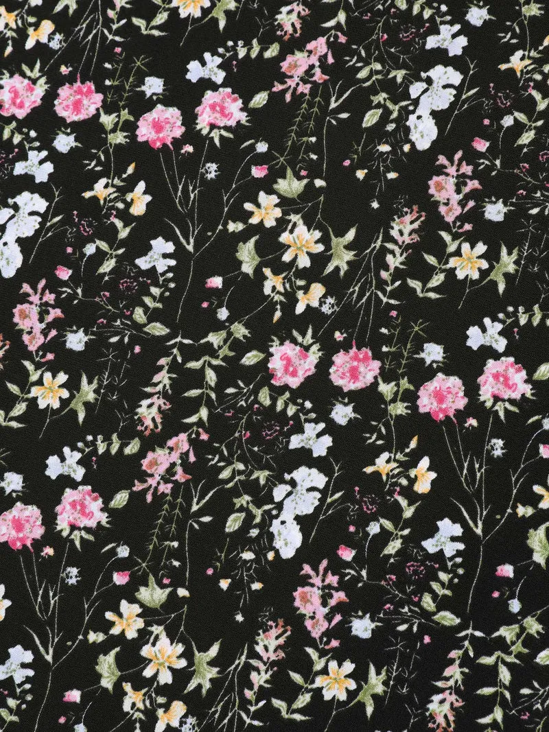 Floral Print Petal Sleeve Shirt
