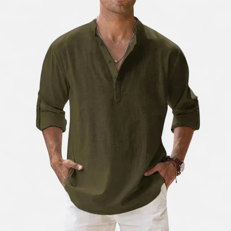 Ancienne Monde | Chemise en Lin à Manches Longues pour Homme – Légèreté Sophistiquée et Élégance Intemporelle