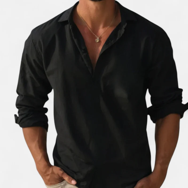 Ancienne Monde | Chemise en Lin à Manches Longues pour Homme – Légèreté Sophistiquée et Élégance Intemporelle