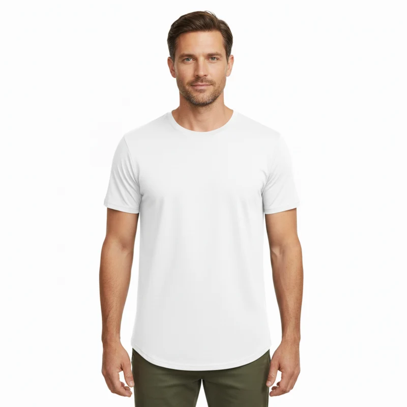 T-shirt en coton et élasthanne pour homme coupe slim fit