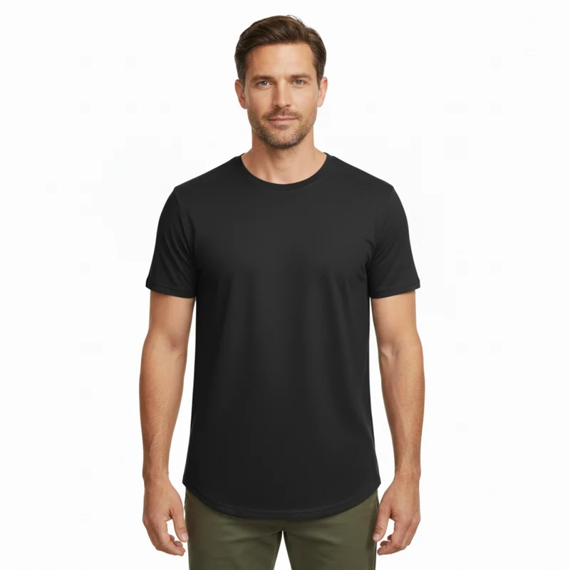 T-shirt en coton et élasthanne pour homme coupe slim fit
