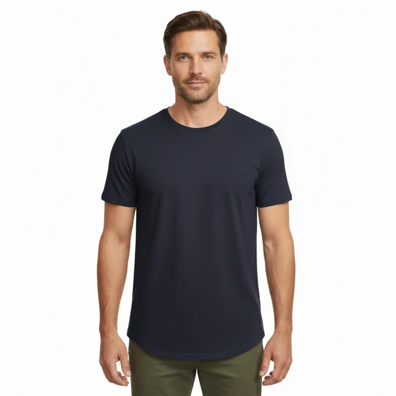 T-shirt en coton et élasthanne pour homme coupe slim fit