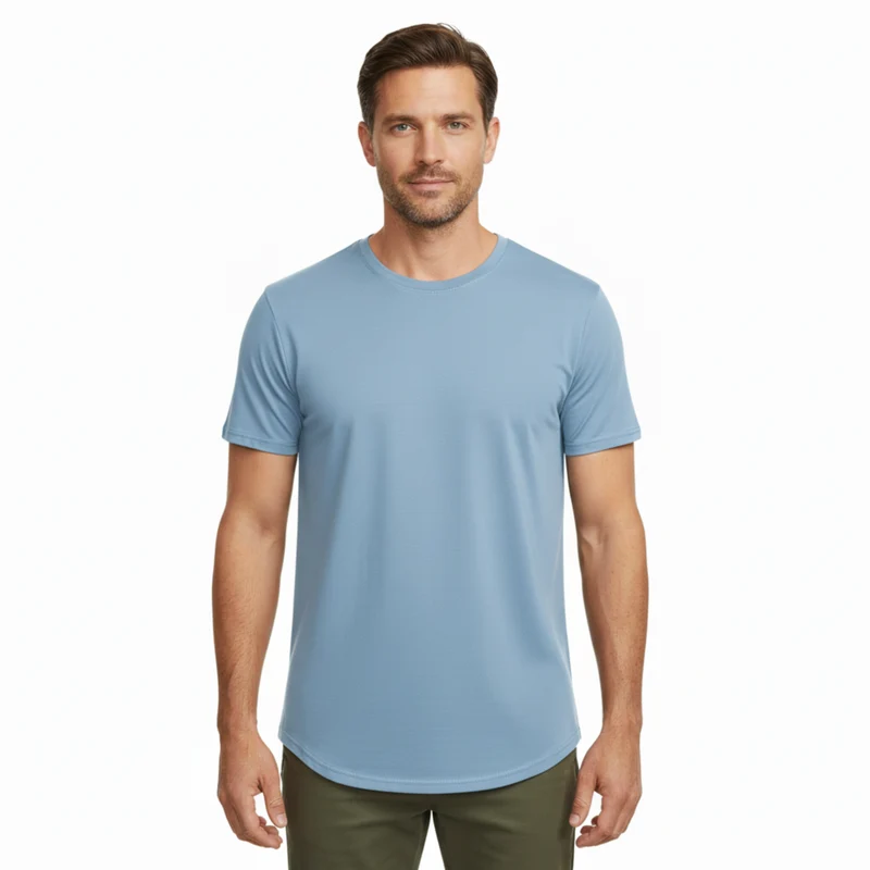 T-shirt en coton et élasthanne pour homme coupe slim fit