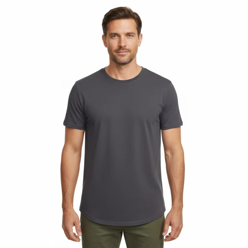 T-shirt en coton et élasthanne pour homme coupe slim fit