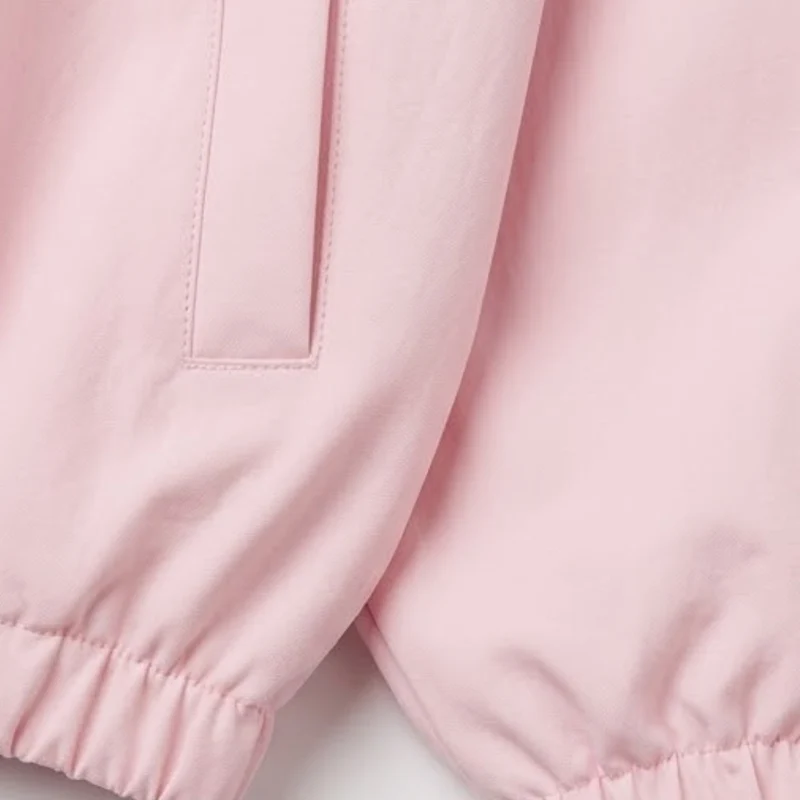 Veste Courte à Col Revers et Fermeture Éclair Coupe Ample pour Femme