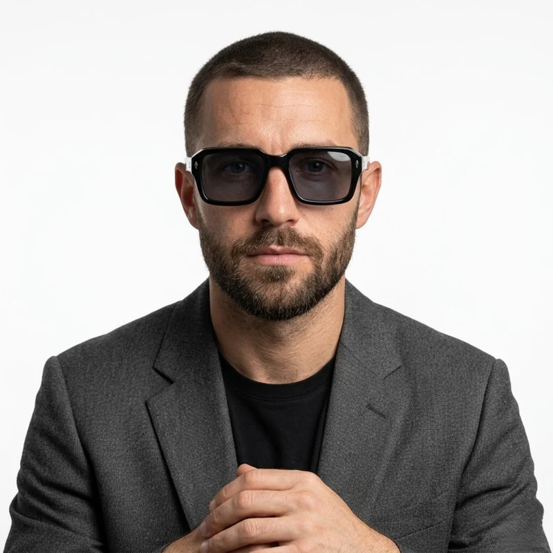 Lunettes de soleil carrées vintage avec verres TAC et protection UV400 unisexe