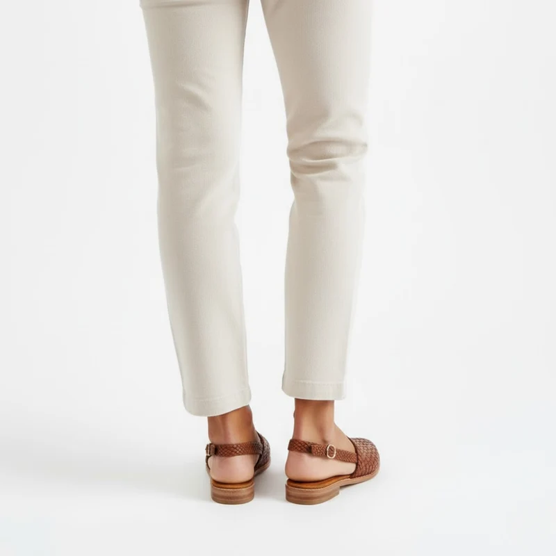 Slingbacks Gevlochten à Bout Pointu et Bride Arrière pour Femmes