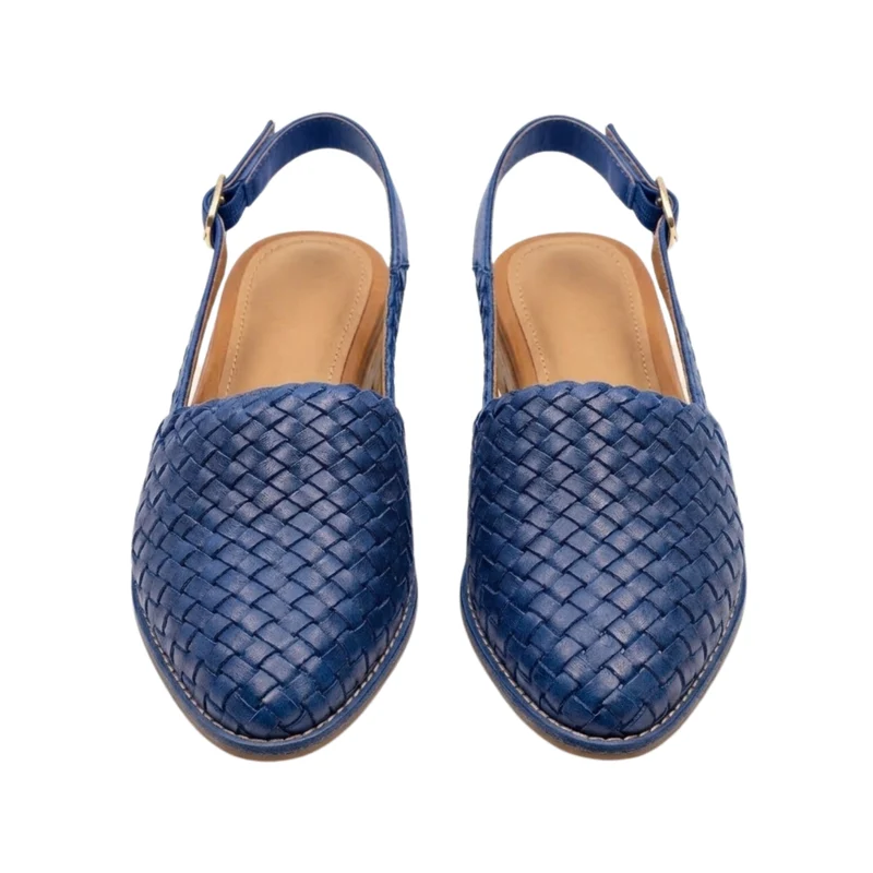 Slingbacks Gevlochten à Bout Pointu et Bride Arrière pour Femmes