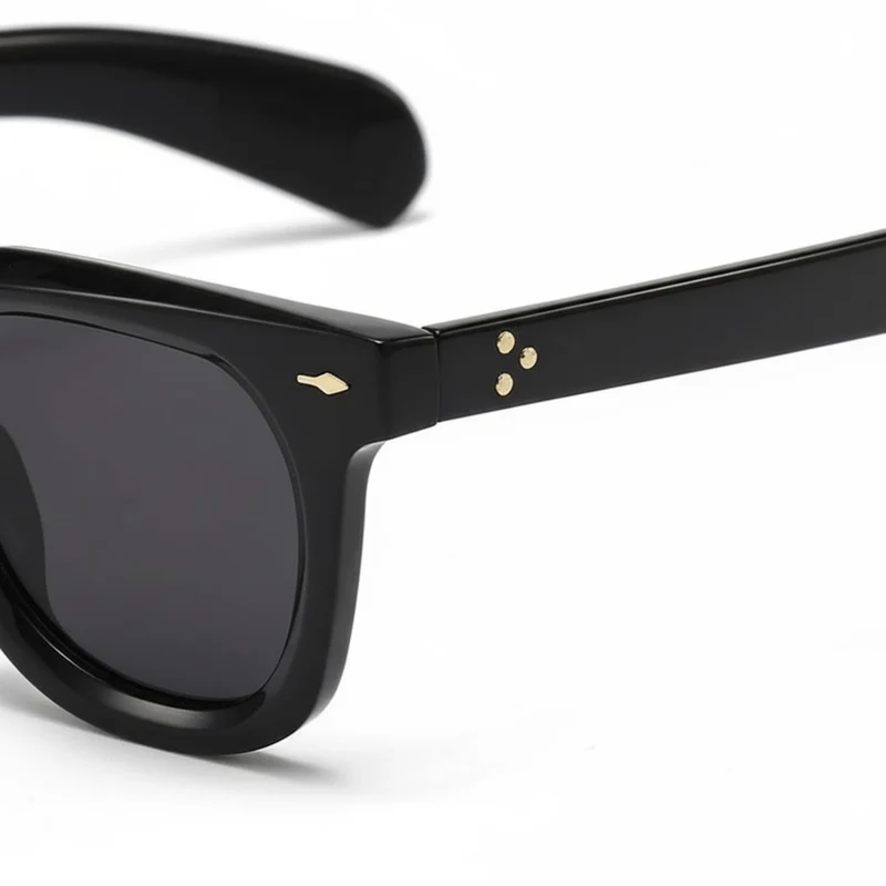Lunettes de soleil carrées vintage monture épaisse protection UV400 unisexe