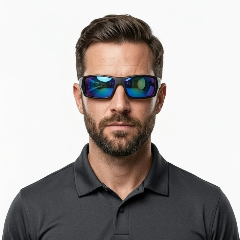 Lunettes de soleil de sport enveloppantes monture polycarbonate protection UV