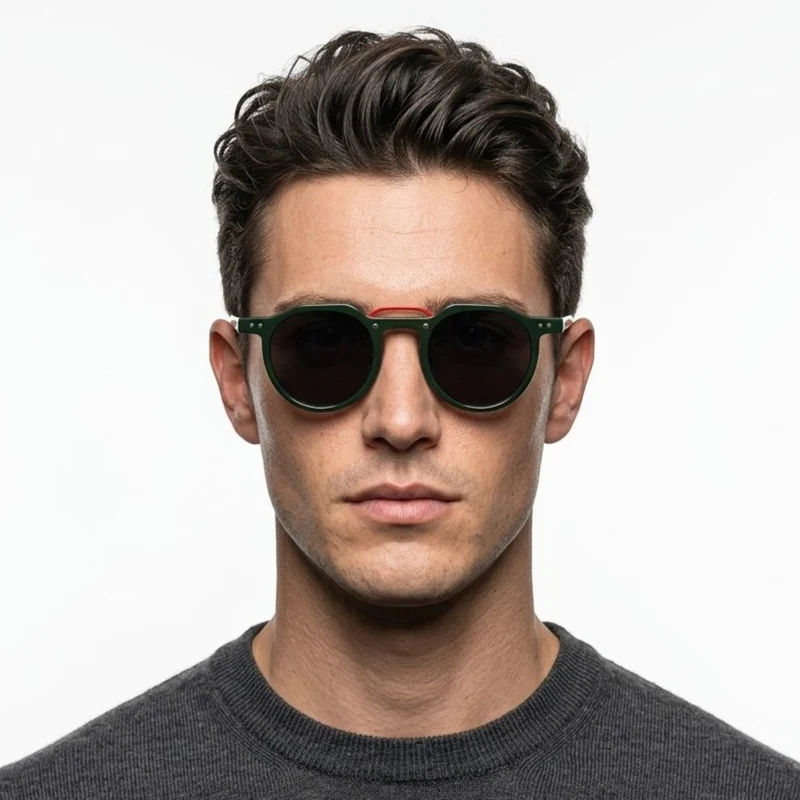 Lunettes de soleil rondes vintage protection UV400 monture polycarbonate unisexe