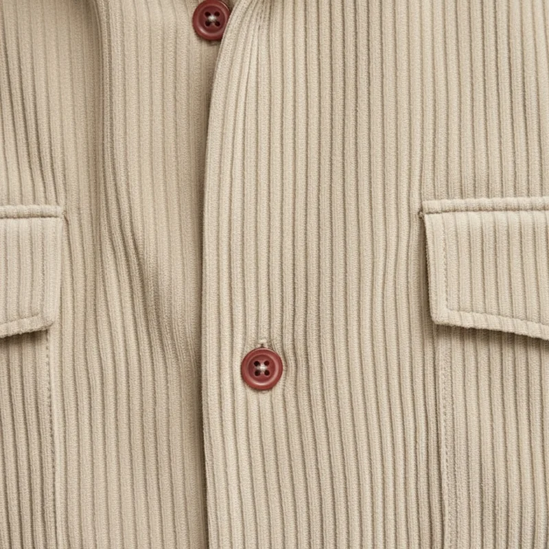 Chemise cargo pour homme en velours côtelé à manches courtes avec poches poitrine