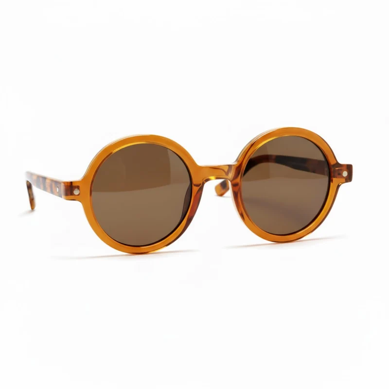 Lunettes de soleil rondes rétro avec verres polarisés TAC et protection UV400