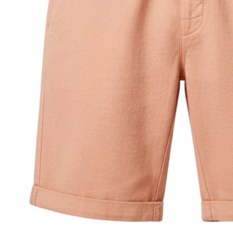 Short pour Hommes en 100 % Lin avec Taille Élastique à Cordon et Coupe Droite
