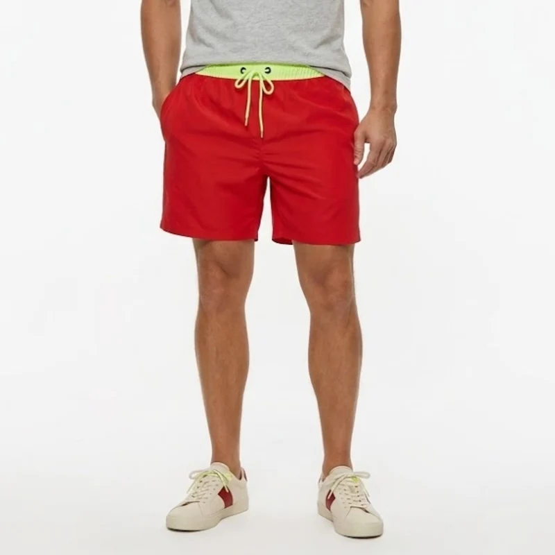 Maillot de Bain à Séchage Rapide pour Hommes avec Poches Zippées et Doublure en Filet