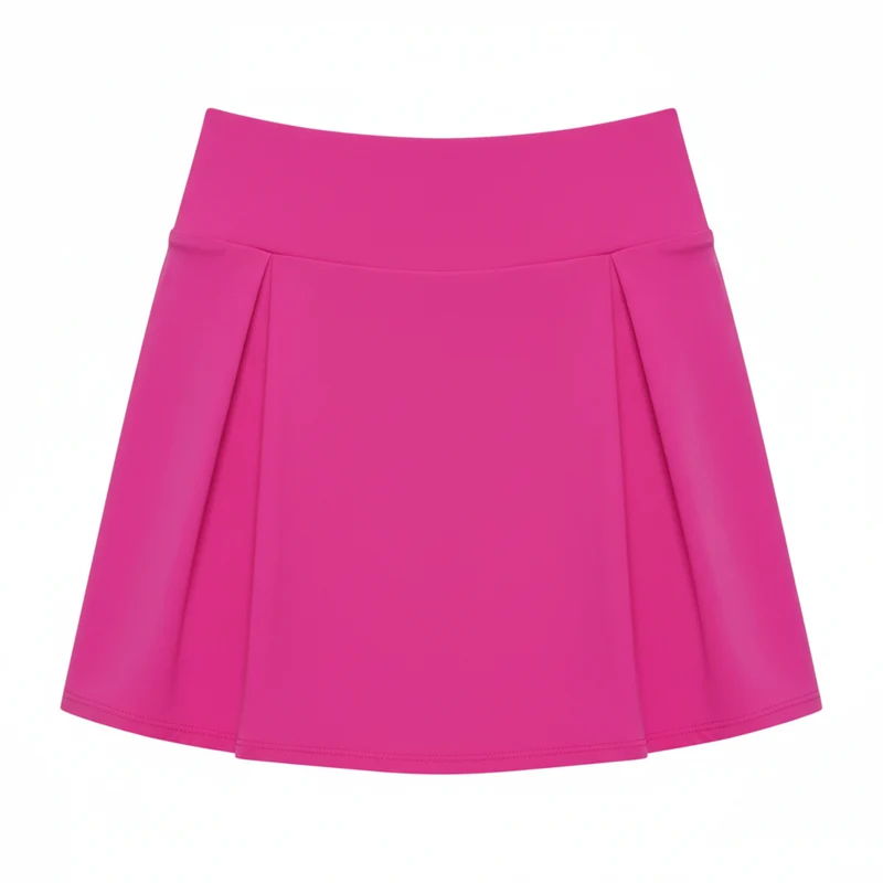 Mini-jupe-short taille haute pour femmes avec short intégré et haute extensibilité