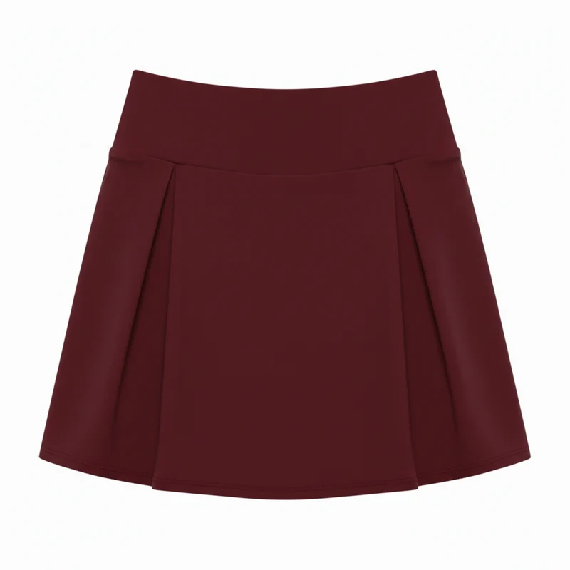 Mini-jupe-short taille haute pour femmes avec short intégré et haute extensibilité