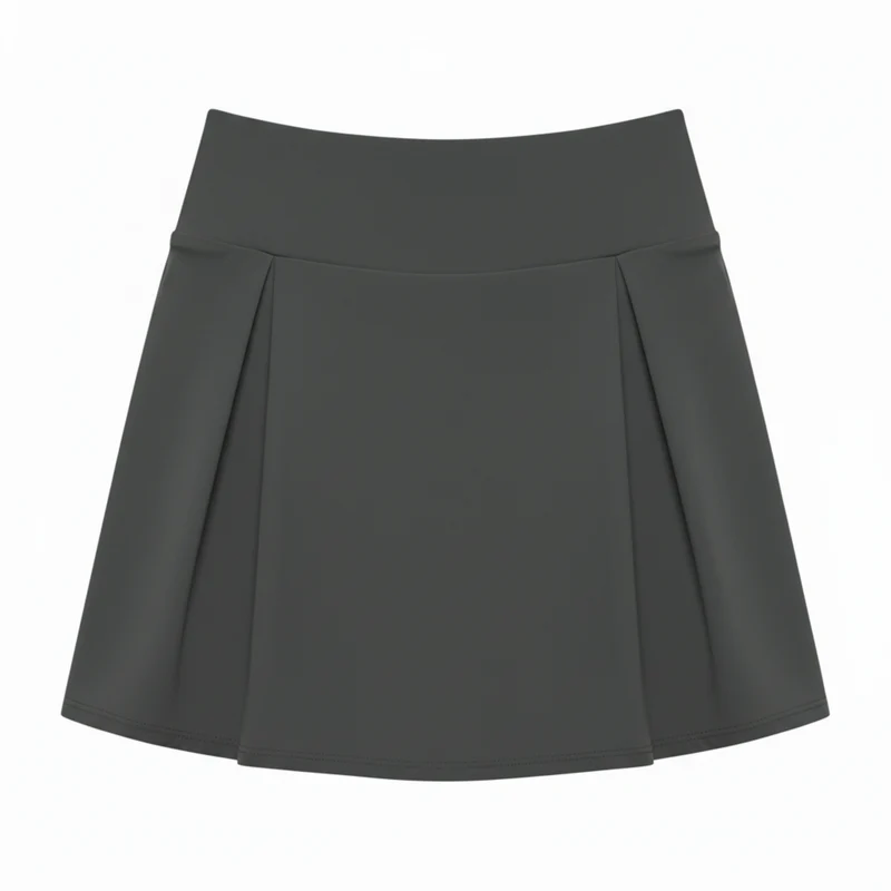 Mini-jupe-short taille haute pour femmes avec short intégré et haute extensibilité