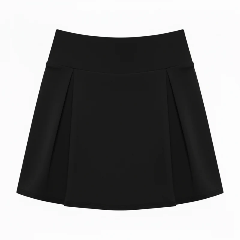 Mini-jupe-short taille haute pour femmes avec short intégré et haute extensibilité