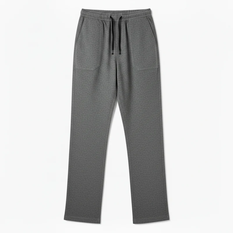 Pantalon en Coton et Lin pour Homme avec Taille Élastique et Coupe Droite