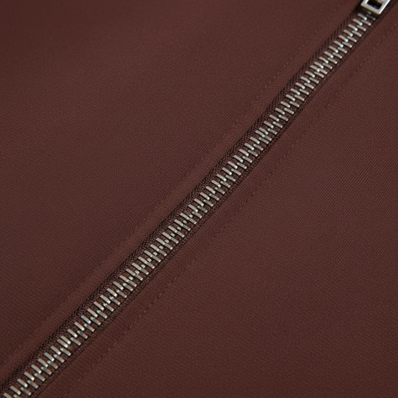 Veste Courte en Polyester à Manches Courtes avec Fermeture Éclair pour Femme