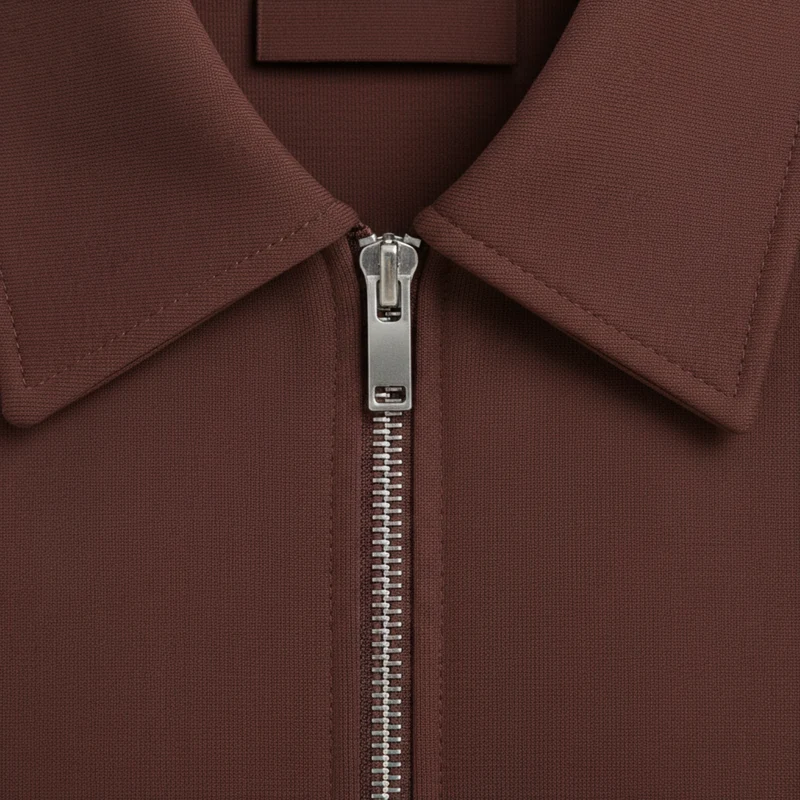 Veste Courte en Polyester à Manches Courtes avec Fermeture Éclair pour Femme
