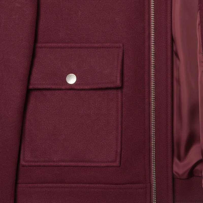 Veste Courte en Polyester à Col Rabattu et Fermeture Éclair pour Femme