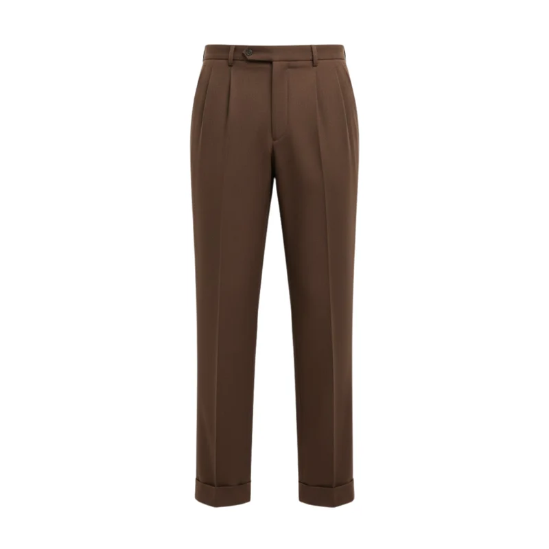 Pantalon de costume pour homme à coupe droite et taille haute de style italien