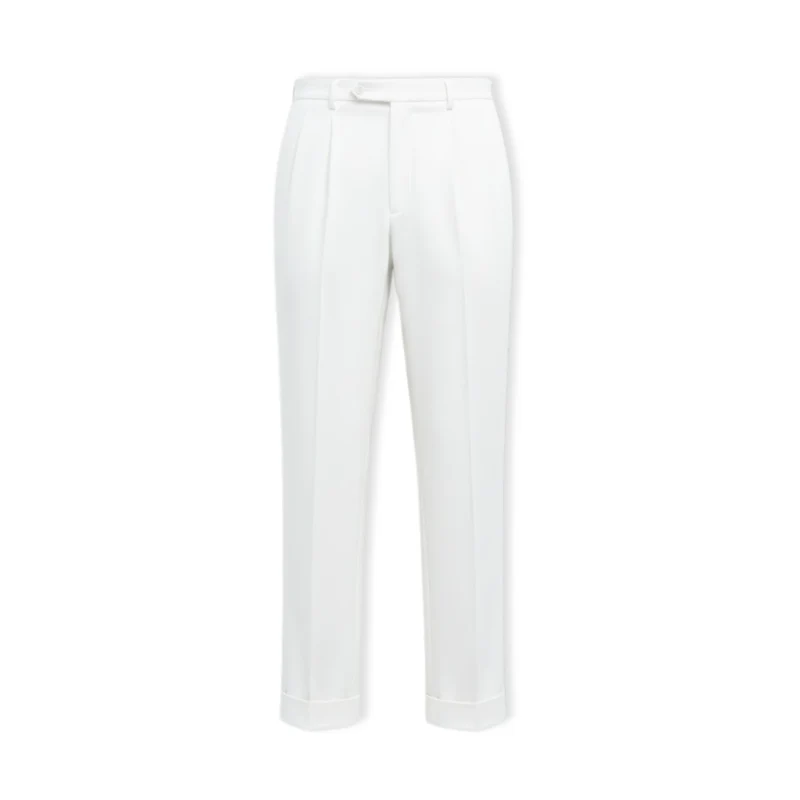 Pantalon de costume pour homme à coupe droite et taille haute de style italien