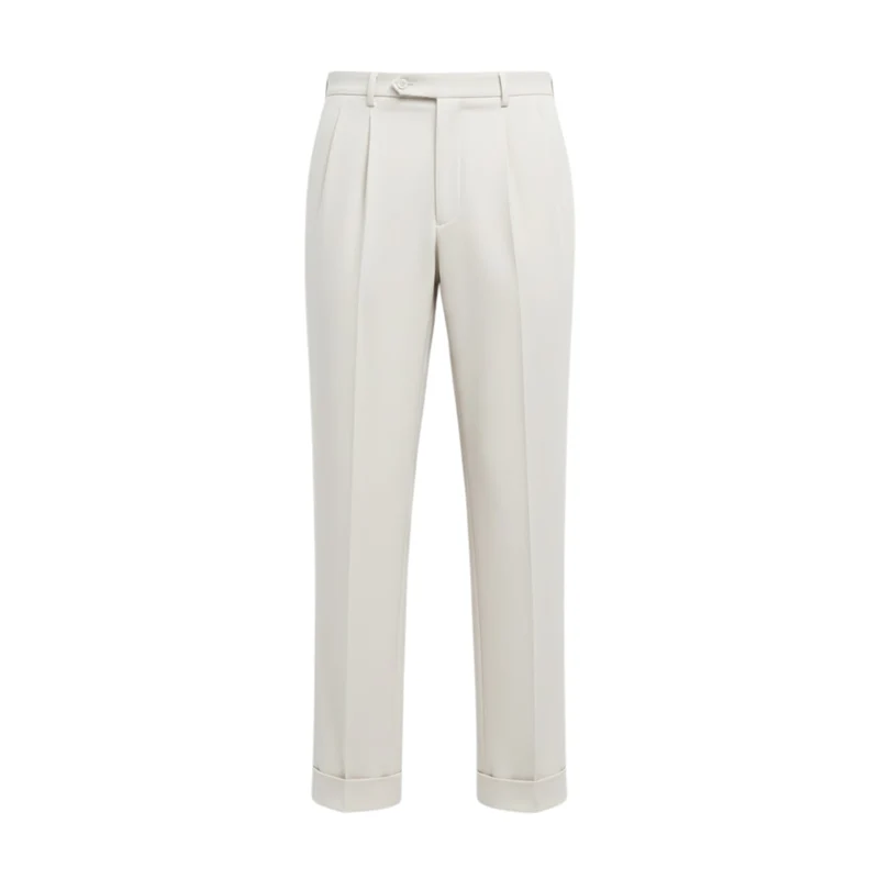 Pantalon de costume pour homme à coupe droite et taille haute de style italien