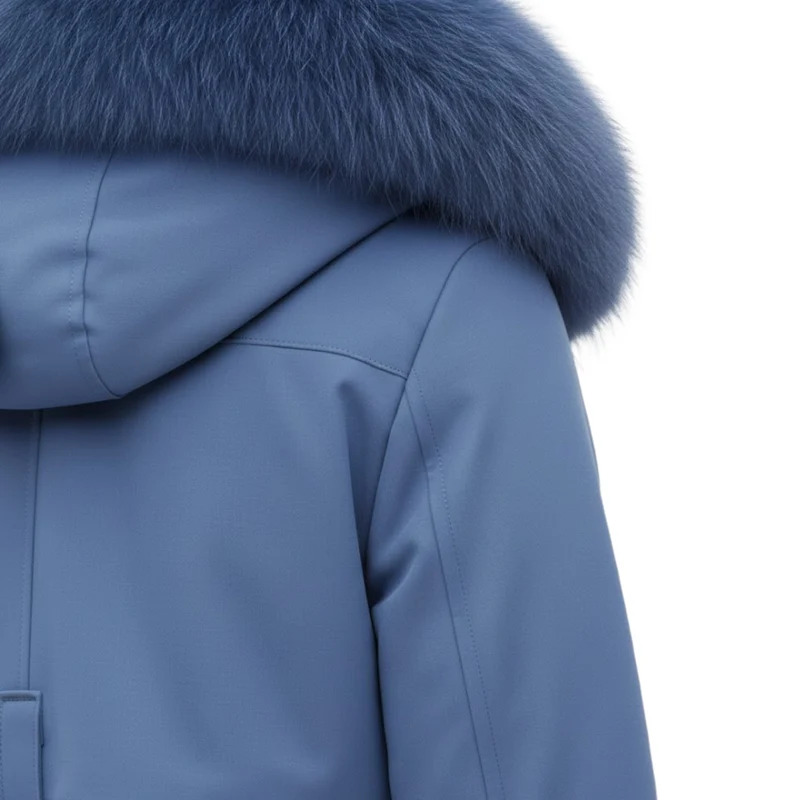 Parka Femme Longue Épaissie et Chaude avec Doublure en Laine et Capuche à Fourrure