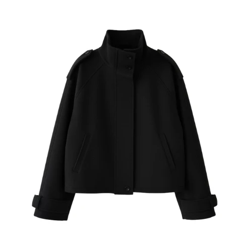 Veste Femme Élégante en Laine à Col Montant