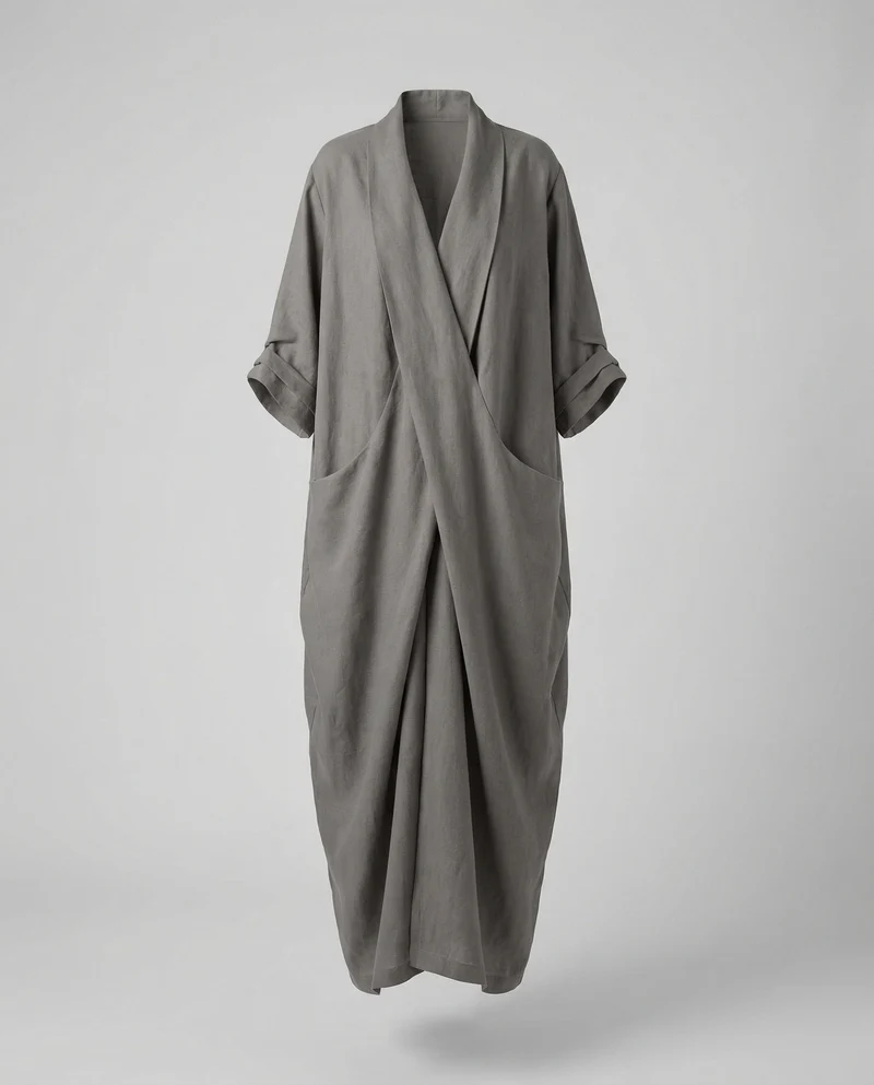 Robe Longue en Lin Moulante avec Poches pour Femme | Idéale pour les Vacances