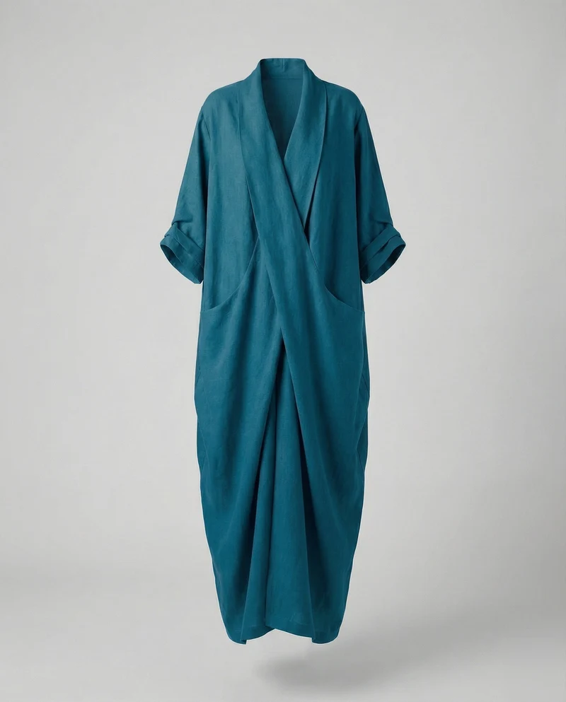 Robe Longue en Lin Moulante avec Poches pour Femme | Idéale pour les Vacances