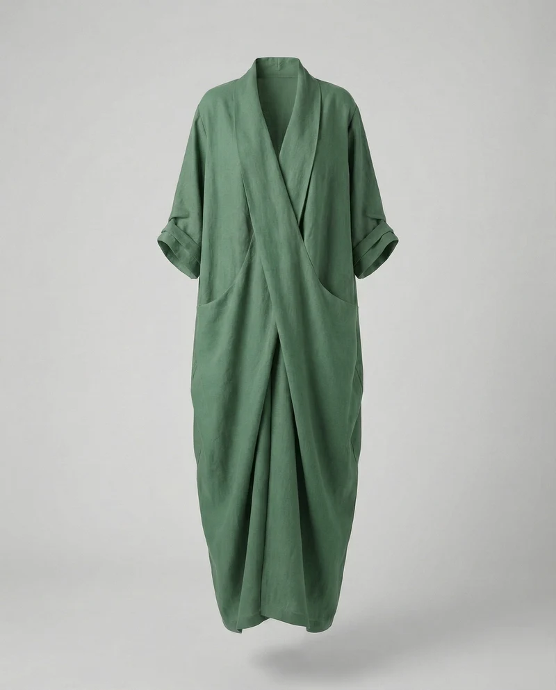 Robe Longue en Lin Moulante avec Poches pour Femme | Idéale pour les Vacances