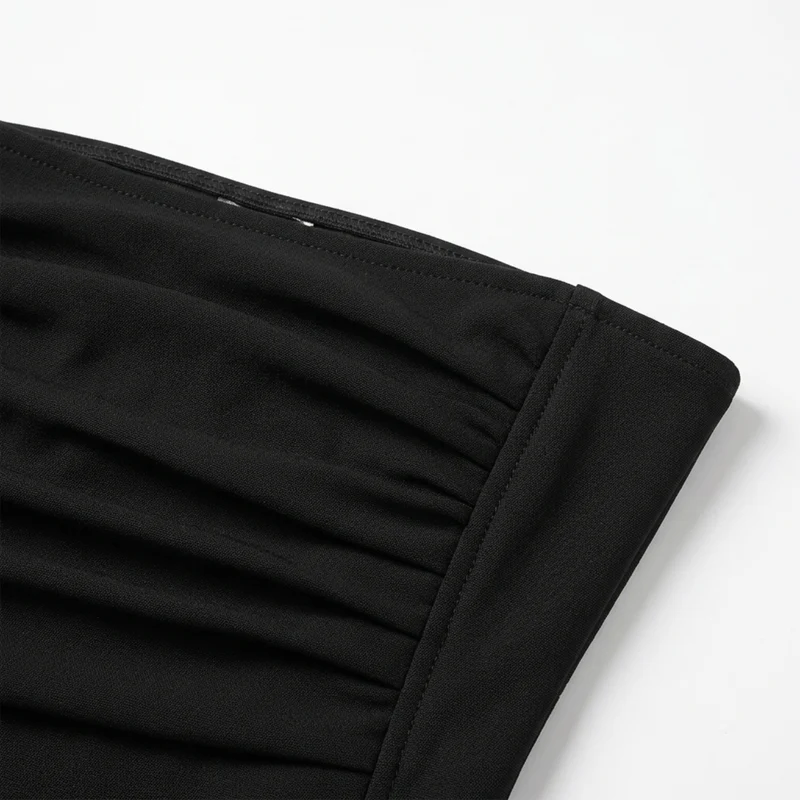 Robe de soirée longue — coupe sirène froncée avec fente | gala formel