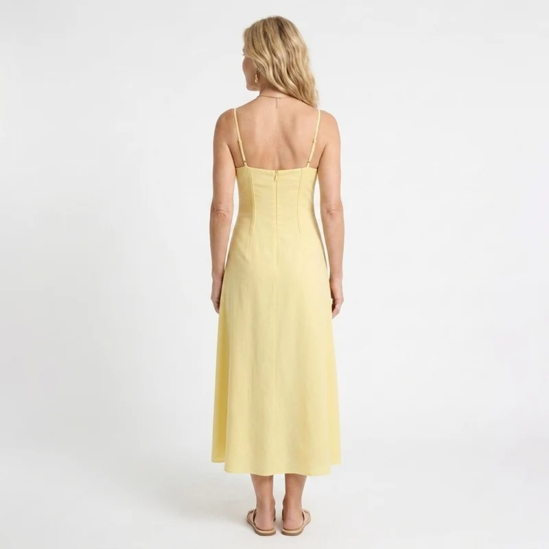 Robe longue femme — décolleté en cœur et fines bretelles | sortie d'été