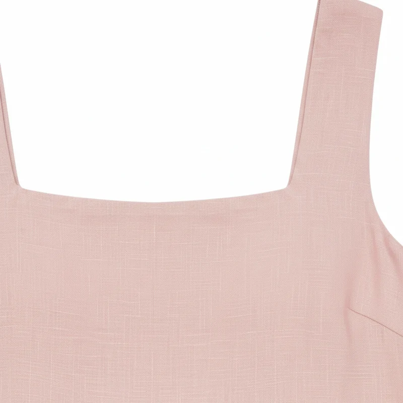 Ensemble en Lin pour Femme avec Débardeur à Col Carré et Short Assorti