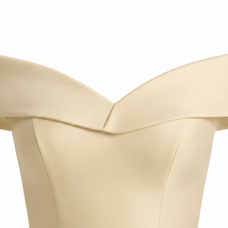 Robe Invitée de Mariage Midi Évasée à Épaules Dénudées avec Nœud à la Taille