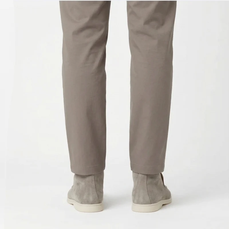 Mocassins montants pour homme — bottines à enfiler en daim — style bureau chic décontracté