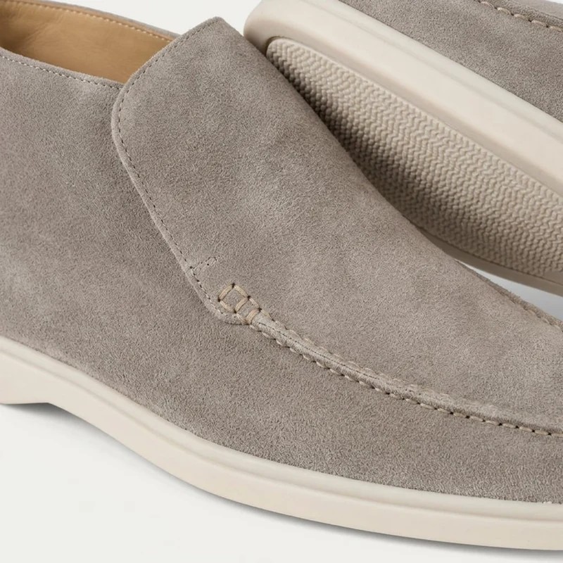 Mocassins montants pour homme — bottines à enfiler en daim — style bureau chic décontracté