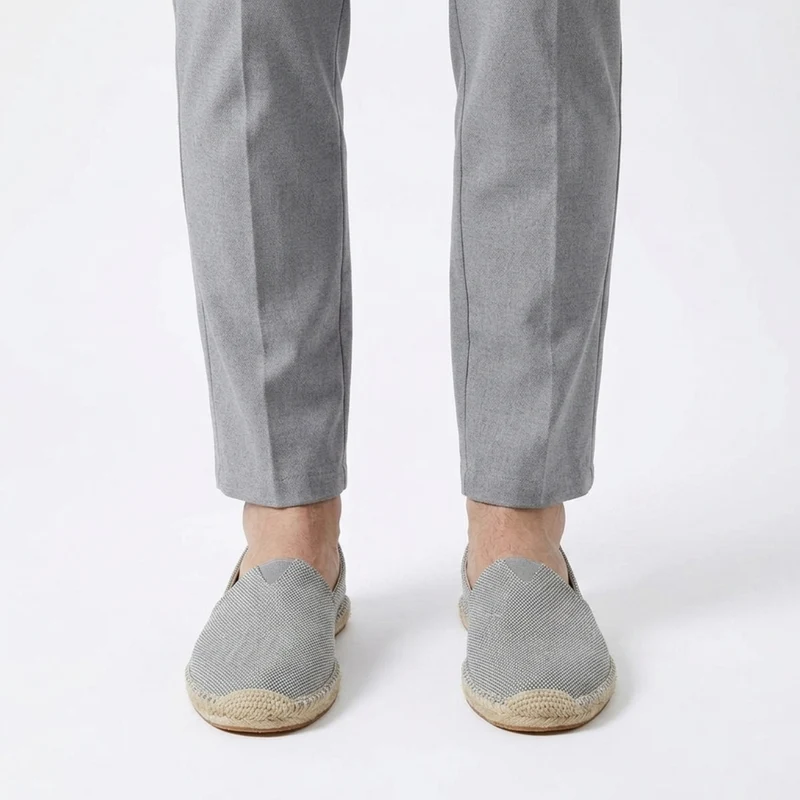 Espadrilles en lin pour homme — mocassins à enfiler en toile — plage et vacances