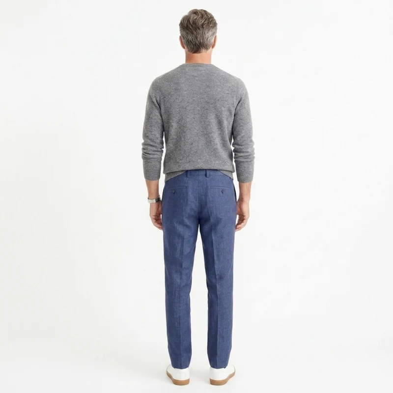 Pantalon en lin pour homme — coupe droite — vacances et plage